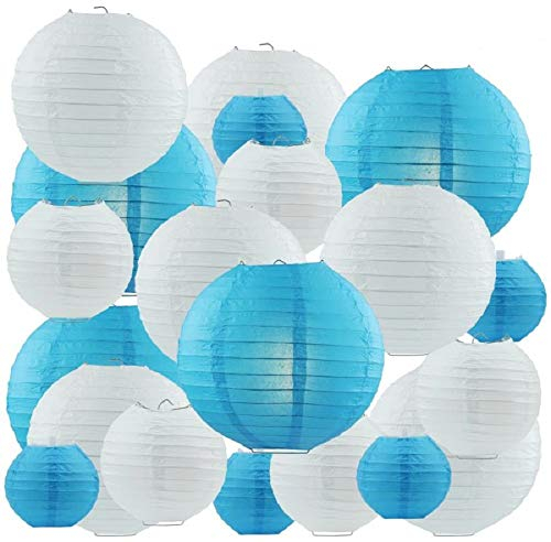 MKISHINE Papier Laterne Papierlaterne 20 Stück Lampenschirm Runde Laterne Papierlampions Zum Dekorieren von Leuchten, Ideal für Party