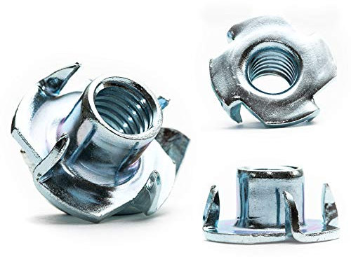 M10 (10mm ¯) T-Nuts Four Pronged Captive Blind Threaded Inserts For Wood Furniture (Pack of 10) A04C/2