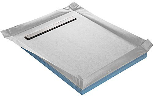 Receveur de douche à carreler compact caniveau + natte étanche + siphon ultra plat - 185 x 90 cm x 67 mm