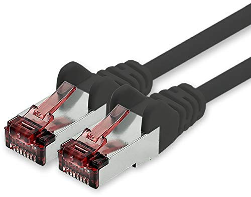 1CONN Câble réseau Cat6 15m câble Ethernet noir Lankabel câble réseau Cat6 Lan câble de raccordement Sftp Pimf 1000 Mbit s