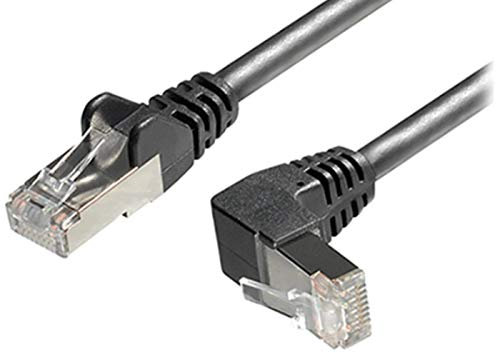Sat-Fox CDL Micro Câble réseau Cat6A S/FTP (PIMF) RJ45 mâle droit vers RJ45 coudé vers le haut 2 m