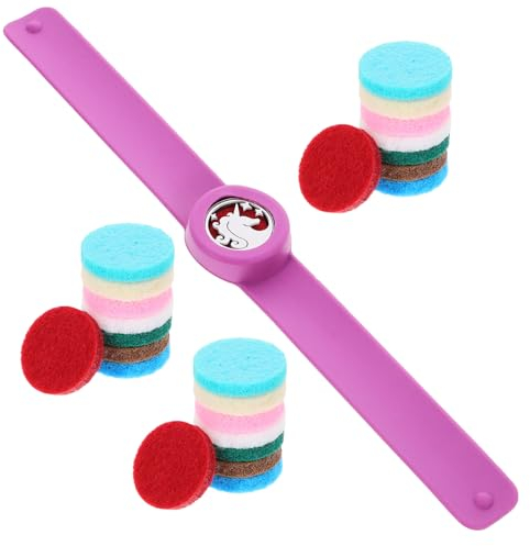 Milisten Aromatherapie Diffusor Armband Mit 30 Farbigen Filz-Pads, ÄTherisches ÖL Schmuck FüR Kinder, MäDchen Und Frauen, Silikon Slap-Armband FüR Tragbare Dufttherapie