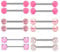 Rajnard Nippelpiercing Zungenpiercing Piercing stab 14G pink Nipplerings Barbell Chirurgischestahl zungenpiercing brustwarzenpiercing Flexible Retainer für Frauen Mädchen 14mm