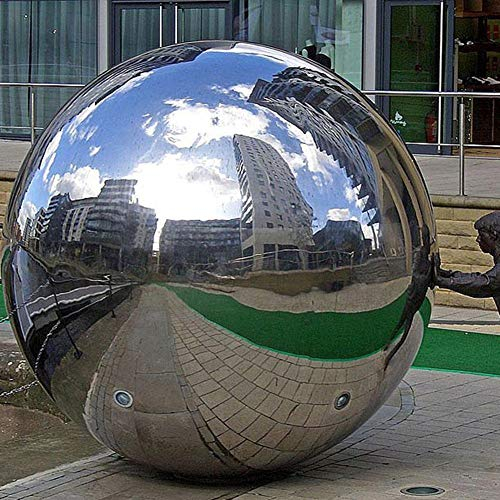 LuukUP 1pc sans Soudure Boule Creuse-Acier Inoxydable Poli Sphères Brillantes Lisse Creux Balles Globe-pour La Maison Ornement de Jardin Décoration (H?200mm)
