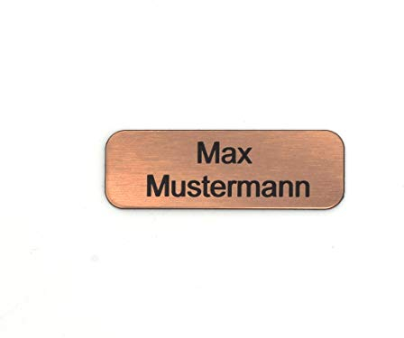Gravurheim Briefkastenschild Türschild individuelle Gravur Name | selbstklebend - personalisiert | Kunststoff - Plastik | viele Farben und Größen (6x2cm Rechteck abgerundet, Bronze-Schwarz)