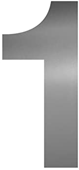 Zahlen-Aufkleber Nr. 1 in silber I Höhe 10 cm I selbstklebende Haus-Nummer, Ziffer zum Aufkleben für Außen, Briefkasten, Tür I wetterfest I kfz6751