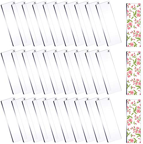 70 Ébauches de Porte-Clés en Acrylique Ébauches de Porte-Clés Rectangulaires Disque de Porte-Clés Transparent en Acrylique avec Trou pour DIY Porte-Clés et Projets de Vinyle, 3 x 7 cm
