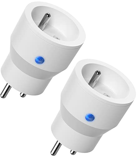 SURNICE Prise Connectée (FR), Prise Intelligente compatible avec Alexa et Google Assistant, 10A Type E, Contrôler le radiateur, la cafetière, la lampe à distance, aucun hub requis, 2 Pack