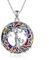 TOUPOP Tree of Life Necklace Birthday Gifts for Mum Sterling Silver Family Tree 2 kid Pendant Volcano Crystal Necklace for Mother and Daughter Jewellery Gifts for Women Mum Birthday Gifts from Son
