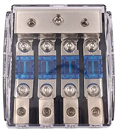 Asudaro Transparent Car Audio Fuse Box Block, One Out Two/Three/Four Fuse Distribution Block For Camper, RV, Car Audio