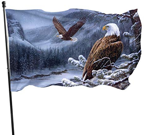 Flagge, Weißkopfseeadler Flagge lustige Flaggen 5 Ft x 3 Ft mit Ösen, Festival Party UV-beständig Polyester Fahnen für Terrasse Garten