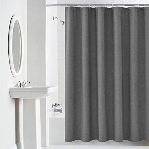 HYFBH Élégant Gris Rideau de Douche Polyester imperméable pour Salle de Bain avec Crochets Rideau de Bain Japonais avec 12 Crochets décor de Baignoire 90x190cm/WxL