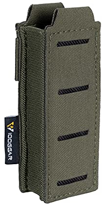 IDOGEAR MOLLE Magazinbeutel Einzelne Pistolen Magtasche Elastische Oben Offene Tasches für Glock M1911 92 9mm .40 Magzines Taschenlampen Holster(Ranger Green)