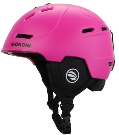 DKONI Skihelm für Erwachsene, Snowboardhelm für Herren, Damen & Jugendliche, Zertifizierter Schneesporthelm für Skifahren & Snowboarden (Rosa, L: 58-62cm)