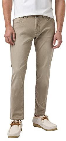 Pierre Cardin Herren Lyon Tapered Jeans, Light Brown Used Buffies, 35W / 32L