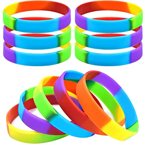 RosyFate Regenbogen Armband, 10 Stück Pride Armband, LGBTQ Armband, Gay Armband, Silikon Armband, für Pride Festival, LGBTQ Feste und Feiern, Party Geschenk, Sport Fitness