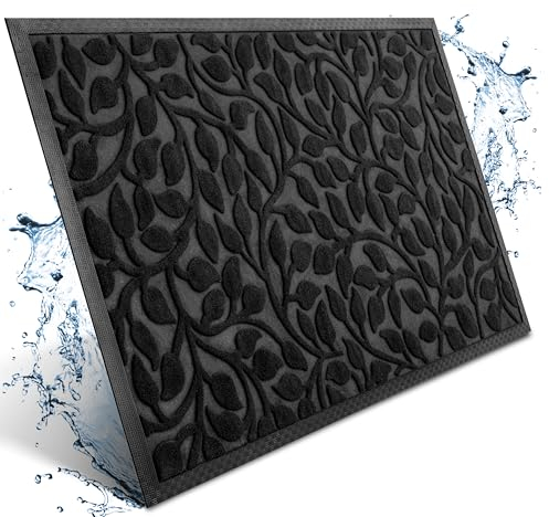 Bodenständig® Fußmatte außen und innen [robust] - Saubere Schuhe Dank geriffelter Oberseite - Perfekte Größe 80x120cm Schwarz - Fussmatte aussen Türmatte Haustür fussabstreifer innen Bereich