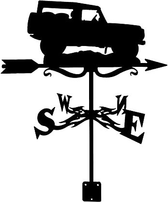 CAZARU Gusseisen Wetterfahne Dachmontage Motorrad Wetterfahne Outdoor Bauernhof Szene Gartenpfahl Windfahne Professionelle Messwerkzeuge