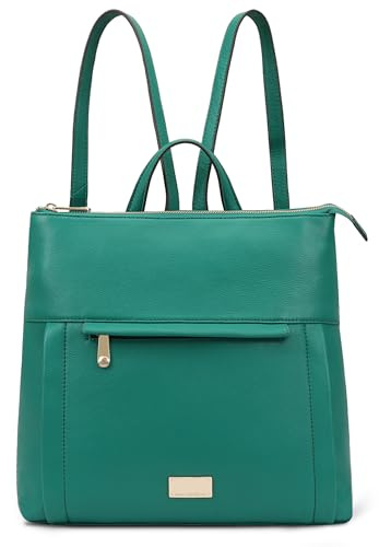 Paul Costelloe Genuine Leather Backpack for Women with Adjustable Shoulder Straps, Otava (Green)