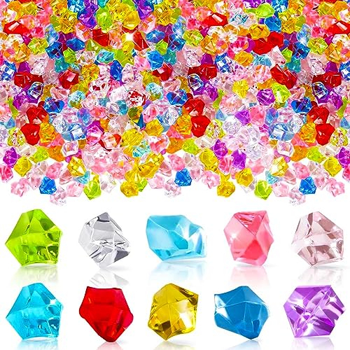 Ptyism 300 Pezzi Gemme di Diamanti Acrilici,Gemme del Diamante Acrilico丨Diamanti di Cristallo Acrilico per vasi pieni, decorazioni artigianali, caccia al tesoro dei pirati, DIY, ecc.