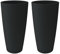 Nicoli Vase hoch Style, 36 x 70 cm, für Innen- und Außenbereich, herausnehmbarer Untersetzer (2 Stück 36 x 70 cm, Anthrazit)