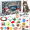 iZoeL Calendrier de l'Avent Chat Jouet 2024 Calendrier Avent Chat, 24 Kit Jouet Interieur Chat Jouet Interactif - Collier Chat Clochettes Gros Poisson Jouet Chaton Souris - Cadeau Noel pour Chat