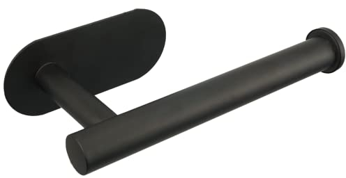 Porta carta igienica autoadesivo, in acciaio inox SUS304, ispessito, antiruggine, senza fori, adatto per bagno, cucina, bagno (nero)