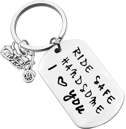 Tecreo Ride Safe Schlüsselanhänger I Love You I Need You Schlüsselanhänger Freund Ehemann Geschenk Geburtstag Geschenk für Motorliebhaber