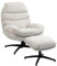 IDIMEX Relaxsessel Andros mit Hocker, Wohnzimmersessel mit großzügiger Polsterung und Ziernähten, Fernsehsessel mit schwarzem Metallgestell und Stoffbezug in beige