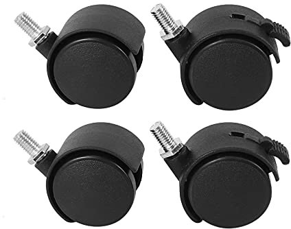 Set of 4 Screw in Caster Wheels - 2 with Lock Function