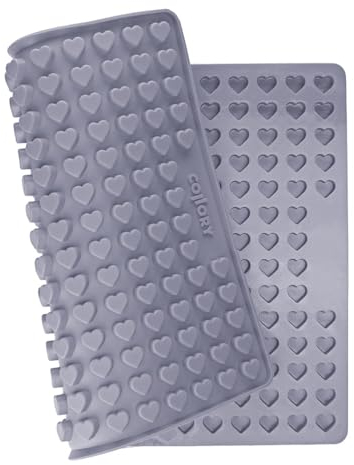 Collory Alfombrilla para hornear galletas para perros Mini (1,5 cm), forma de corazón, molde de silicona, molde de chocolate, resistente al calor, apto para alimentos y sin BPA (Mini corazón (1,5 cm),