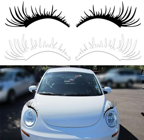 RTRTGS Augenbrauen Scheinwerfer Aufkleber Wimpern Leichte Autoaufkleber Auto Wimpern Aufkleber Abnehmbarer Wimpern-Autoaufkleber, Modifizierter Autoaufkleber, Dekorativer KöRperaufkleber
