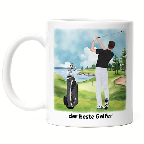 Kiddle-Design Golfer Tasse Personalisiert Golfgeschenk für Golfspieler Golftrainer Geschenkidee Geburtstag Golfer Golf Mann Gadget