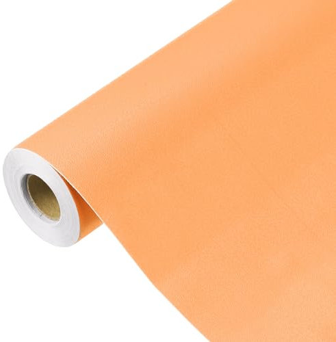 sourcing map Papier peint orange 1000 x 40 cm, papier peint autocollant en vinyle de couleur unie, décoration murale pour revêtement mural