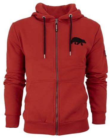 FORSBERG Zip-Hoodie mit Frottee Logo, Frontzipper, geräumige Bauchtaschen, Farbe:rot, Größe:XL