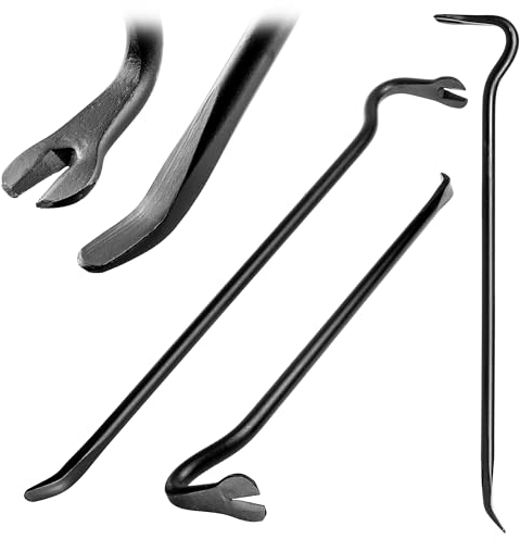 KADAX Brecheisen aus Stahl, Brechstange mit Klaue und Breiter Klinge, Nageleisen für Abriss-Arbeiten, Robuster Kuhfuß, Nagelschlitze, Nagelzieher (Schwarz 74 cm)