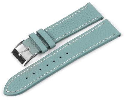 ROWCES Litschi-Muster, weiches Leder-Uhrenarmband, 16mm – 22mm, Uhrenarmband für Uhrenzubehör, Grün, 17mm