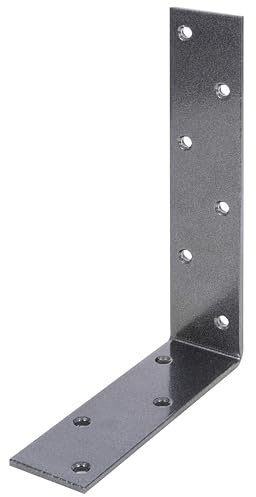 Alberts 822828 DURAVIS® Balkenwinkel | ungleichschenklig | schwarzdiamant duplexbeschichtet | Größe 160 x 240 x 50 mm | 10er Set