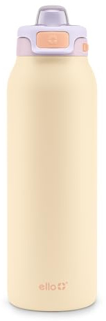 Ello Pop & Fill 32oz Stainless Water Bottle, Sip or Chug, Pastel Paradise | Insulated stainless steel water bottle with Quick Fill™ lid, sip straw, chug opening, leakproof lock, and BPA-free