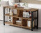 Mudmasa Bücherregal Wohnzimmerregal Standregal Würfelregal Aufbewahrungregal Büroregal, mit 5 Fächern, für Wohnzimmer Schlafzimmer Büro, Vintagebraun-schwarz, 120x34x76 cm