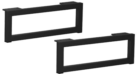 woplus Lot de 2 pieds de meubles rectangulaires - Pieds de meuble et de canapé - Noir mat - Hauteur : 120 mm - Largeur : 350 mm - 12 x 35 cm