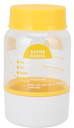 Taza para Hacer Mantequilla, Máquina para Hacer Mantequilla Manual Multifuncional, Separador de Crema Portátil, Botella para Hacer Mantequilla para Extracción de Hierbas, Hacer