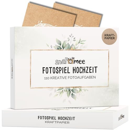 Fotospiel Hochzeit XXL by snaPmee - 100+9 Fotoaufgaben - Hochzeitsspiel für Gäste & Brautpaar (Kraftpapier Deluxe)