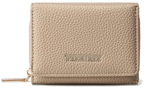 Frentree Geldbörse Damen Portemonnaie mit Reißverschluss, 8 Kartenfächer, Scheinfach, kompakte Brieftasche mit Dokumentenfach, elegant & alltagstauglich