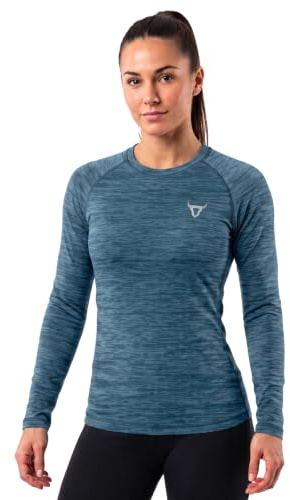 Women's Long Sleeve Quick Dry Fit Active T-Shirts Moisture Wicking Athletic Round Neck Gym Tee Exercise Yoga Ladies Tops