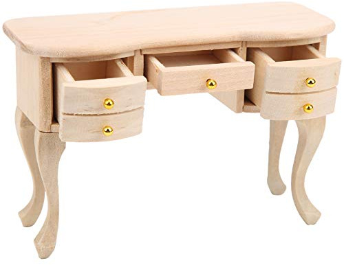 VBESTLIFE Miniatur-Puppenhaus-Tisch, Schreibtisch, Umweltfreundliches Holzmaterial, Feine Verarbeitung, für Puppenhaus, Sammlergeschenk