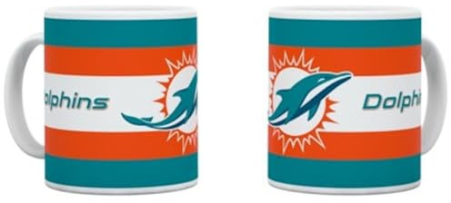 Miami Dolphins NFL Tasse Sideline – Offizielle Football Fan Kaffeetasse – Keramik Mug mit Teamlogo – 330 ml – Geschenk für NFL Fans