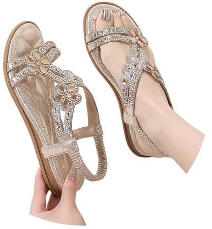 Sandali Donna Infradito Gioiello Bianchi Estivi Scarpe Pianta Larga Estive Eleganti Da Bassi Brillantini Comodi Con Zeppa Oro Ciabatte Aperte Rosa Strass Sandalo Estivo Elegante