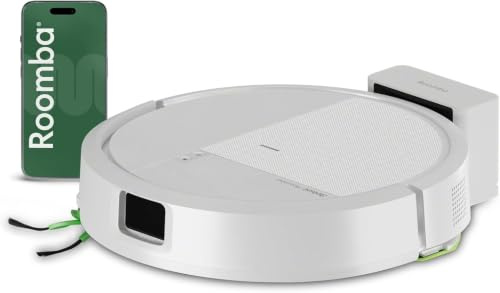 iRobot Roomba® 115 Combo Saug- und Wischroboter, 15k Pa Saugleistung, Bürsten und Wischpad reichen, Navigation mit Clearview™ LiDAR, Weiß