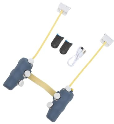 Kivivaka Boutons de manette de jeu pour iPad, déclencheurs de jeu mobiles à 6 doigts avec matériau ABS, tir portable pour PUBG COD, noir
